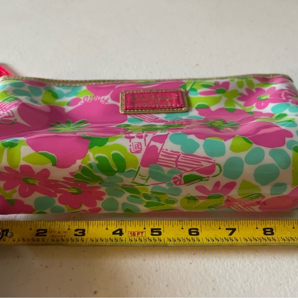 Lilly Pulitzer for Estée Lauder PVC pink and blue floral makeup - travel bag - Picture 5 of 6